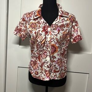 Patagonia floral shirt sleeves button down women’s size 6